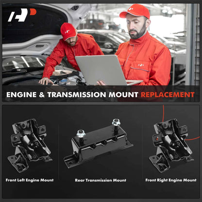 3X Engine Motor & Transmission Mount for Chevrolet Silverado 2500 HD (2011–2016)