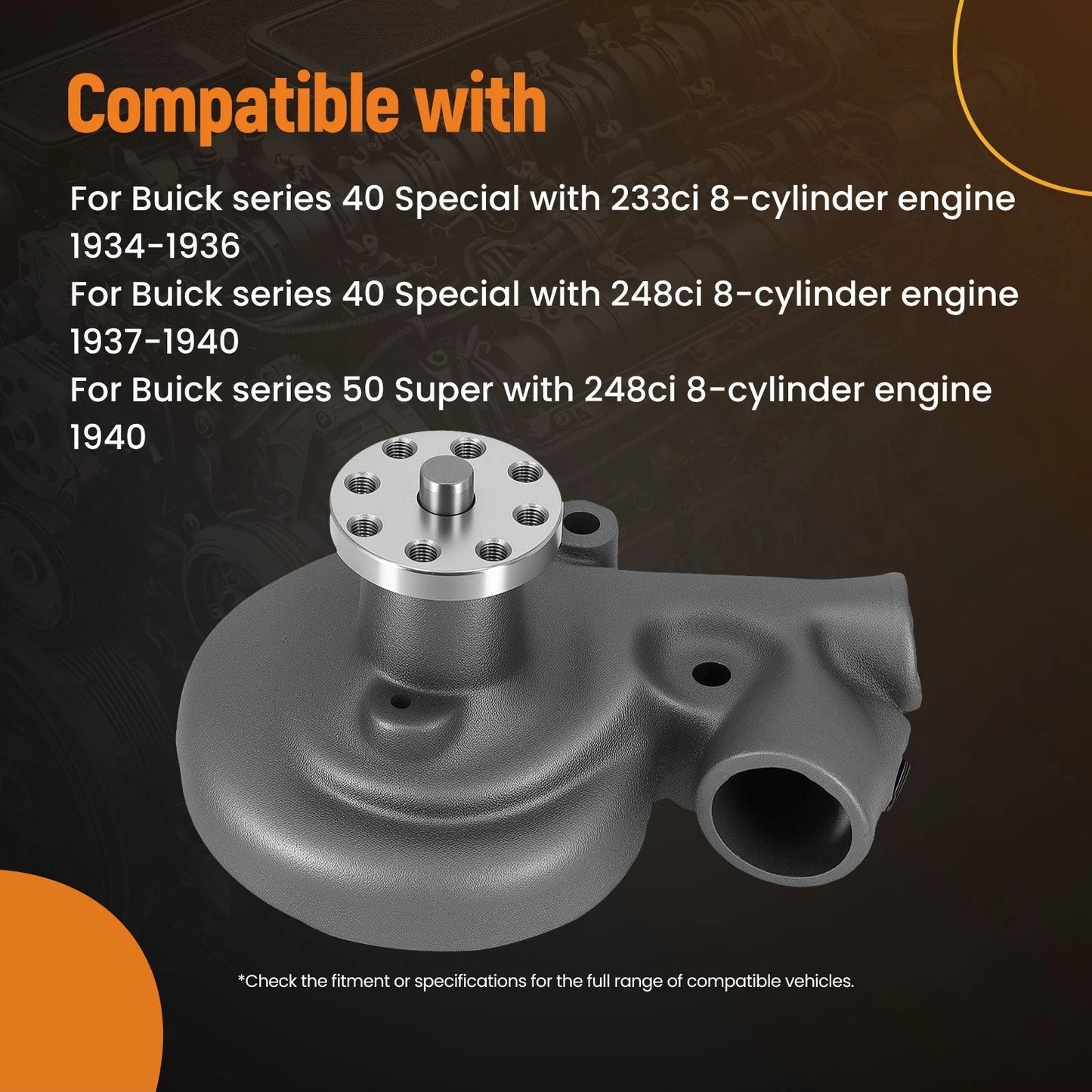 Cast Iron Water Pump for Buick Series 40 Special/50 Super (1934–1940)