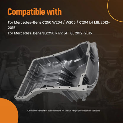 Aluminum Engine Oil Pan for Mercedes-Benz C250/SLK250 (2012–2015)