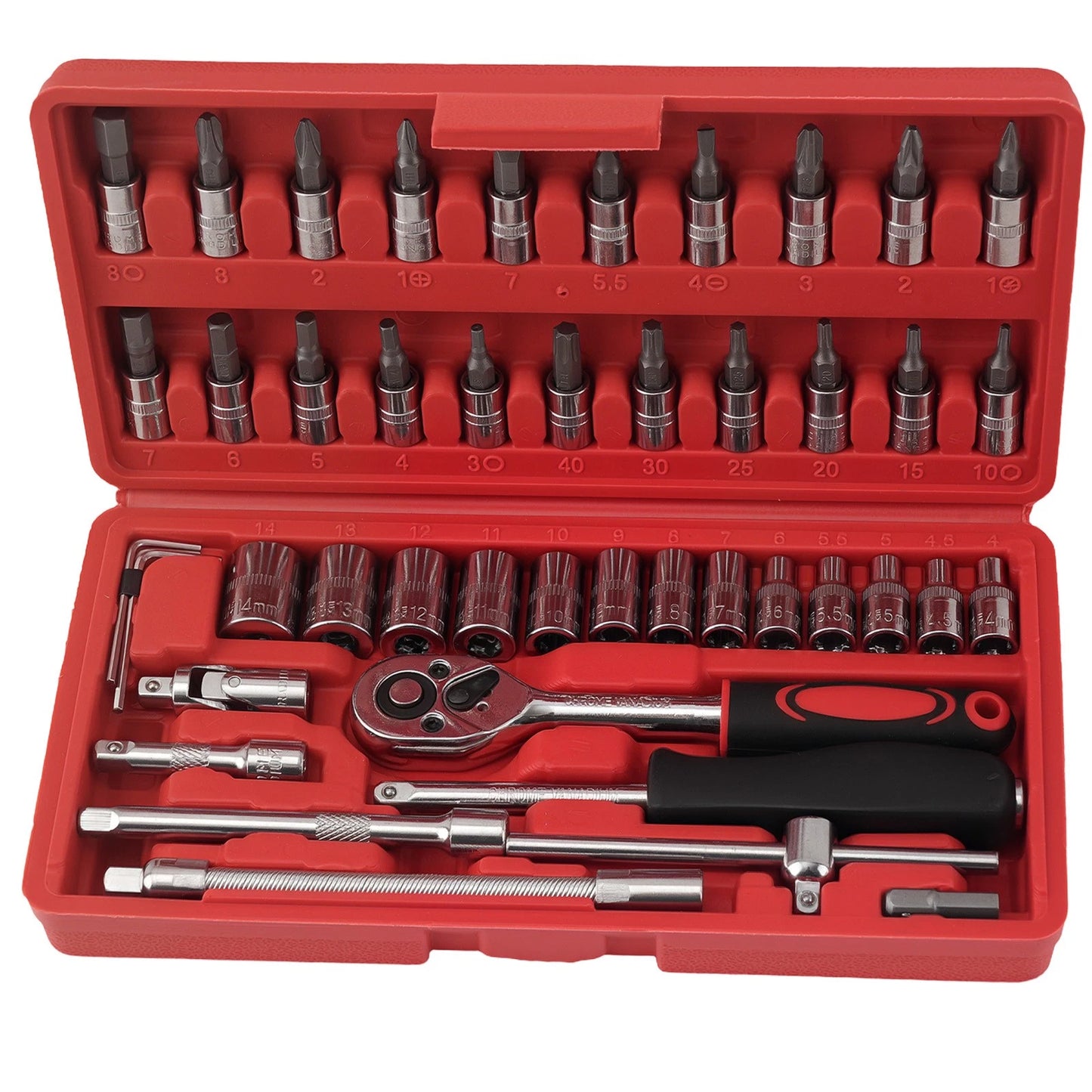 4-Piece Drive Socket Wrench Ratchet Set for Carbon Steel Tool Kit (2000–2000)