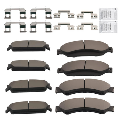 Front & Rear Brake Pads Kit for GMC Sierra 1500/Yukon/Yukon XL (2007-2014)