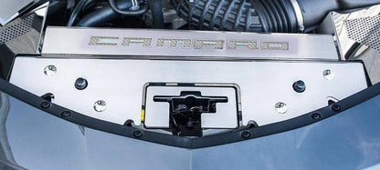 Brushed Front Header Plate with White C Fiber Vinyl for Chevrolet Camaro (2016–2020)