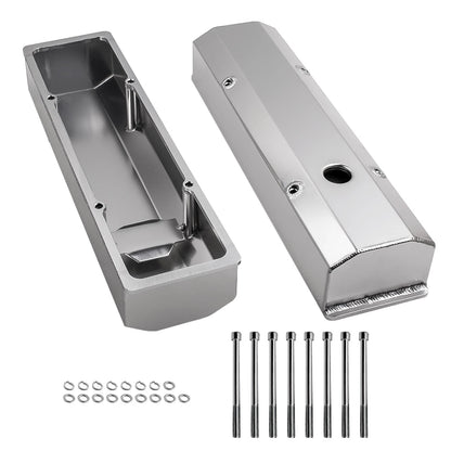 Fabricated Satin Long Bolt Valve Covers for Chevrolet 350 SBC (1958–1986)