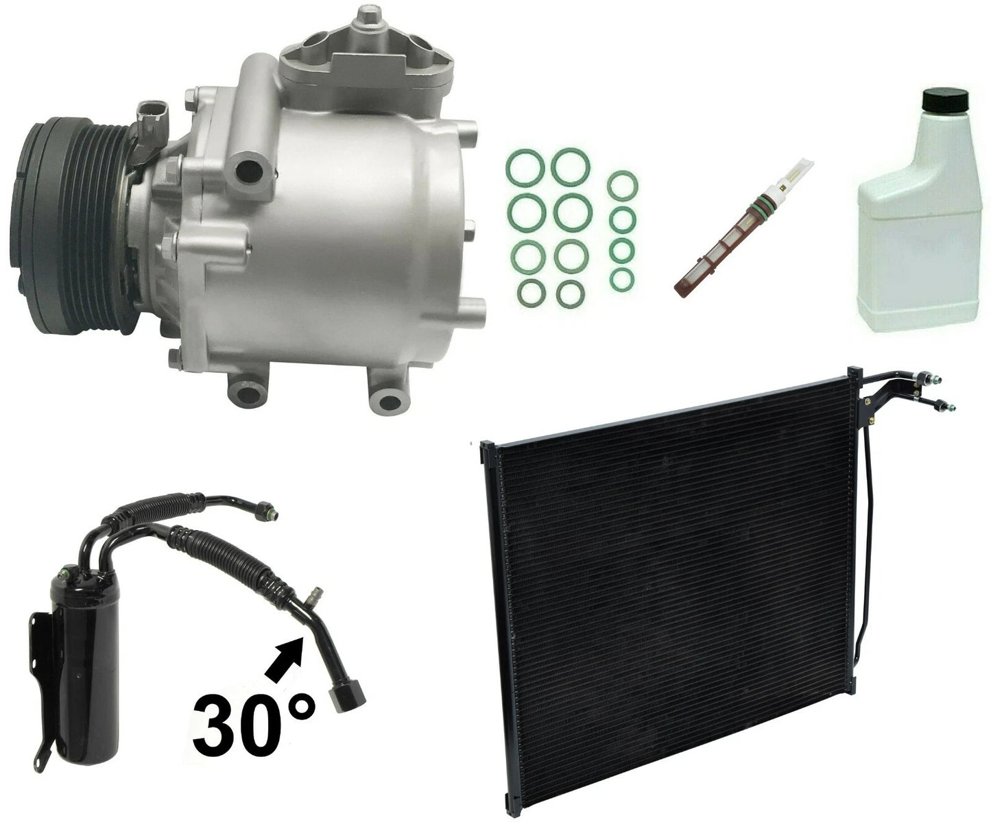 A C Compressor Kit with Condenser for Citroën C3 (2002–2009)