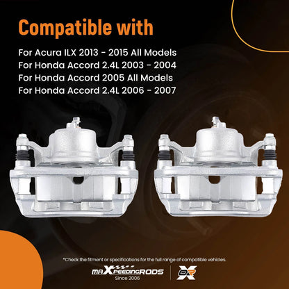 Front Left & Right Brake Calipers with Bracket for Acura ILX (2013–2015)