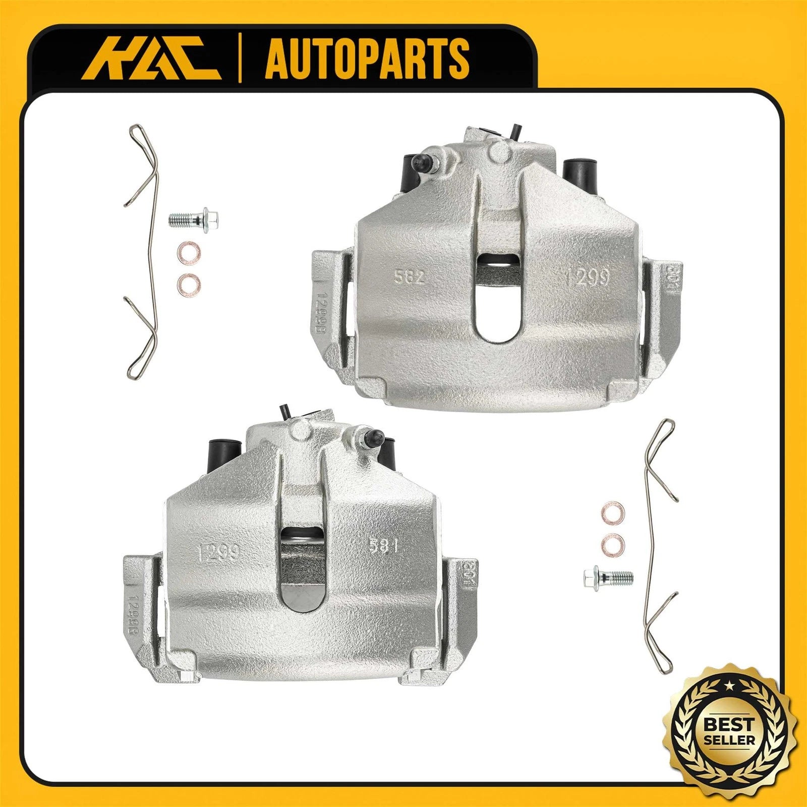 2x Brake Caliper with Bracket for VW Jetta Passat Beetle Audi A3 (2011–2018)