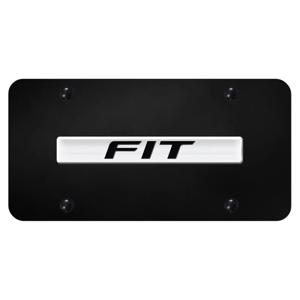 Chrome Name on Black License Plate - Officially Licensed for Honda Fit