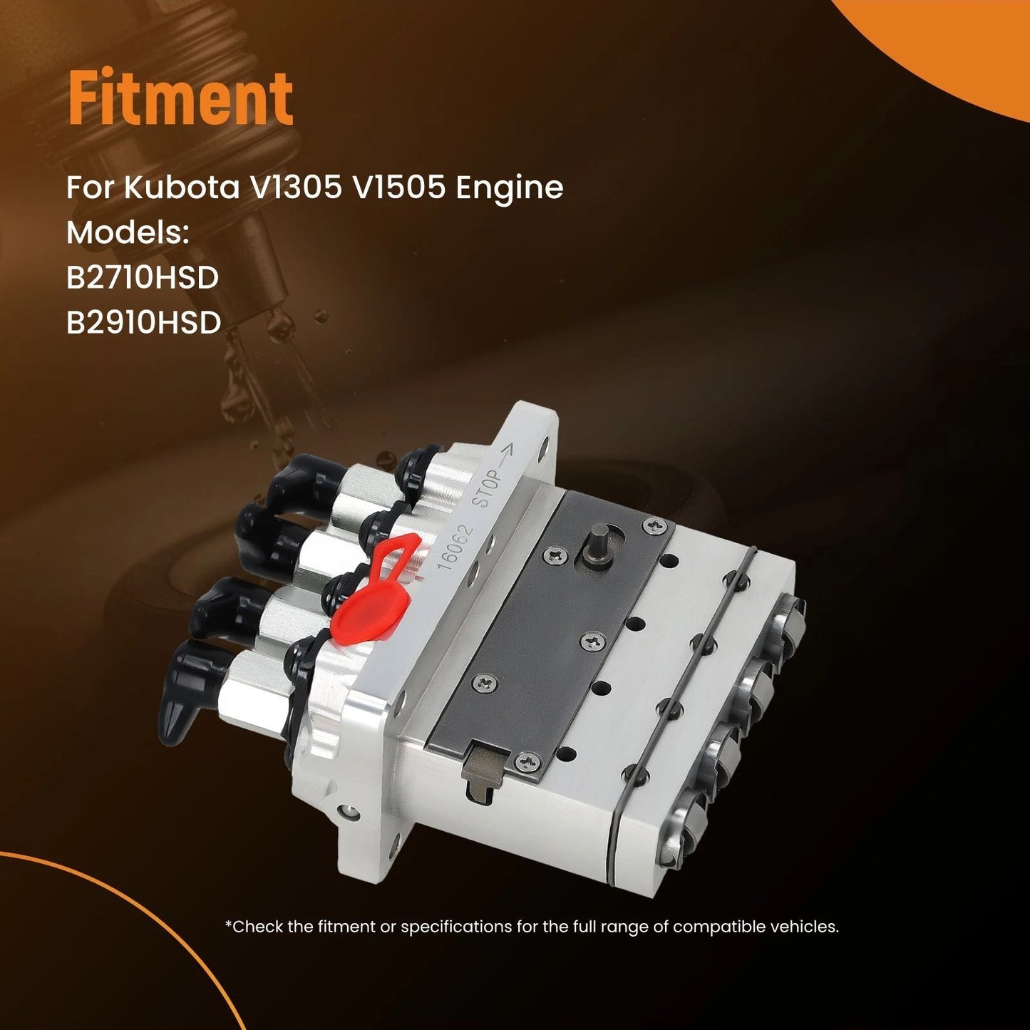 Fuel Injection Pump for Kubota KX71 KX71-3 KX91-2 (V1305 V1505) (2010–2015)