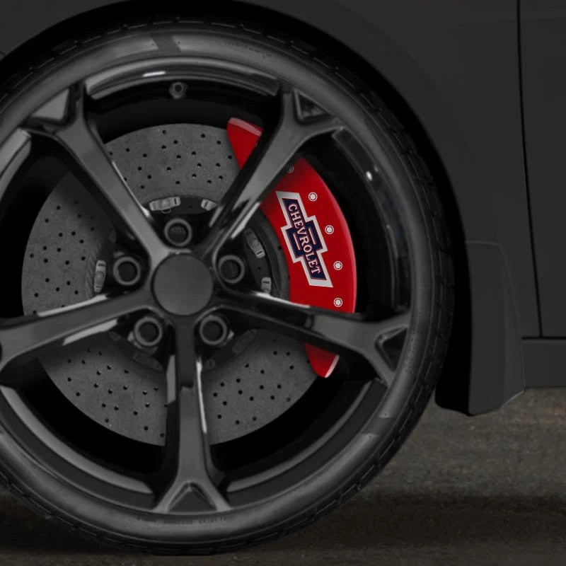 Red Caliper Covers Set of 4 Engraved '100 Ann Chevy' for 20-24 Silverado 3500 HD