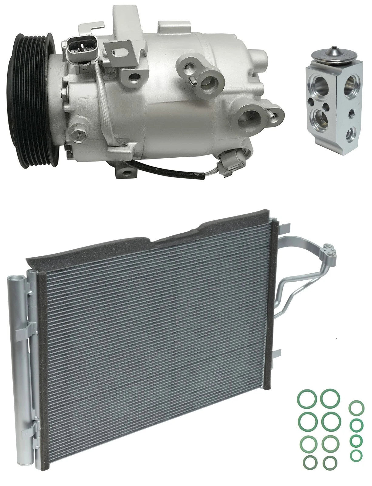 AC Compressor Kit With Condenser for Kia Forte 2.0L (2016–2016)