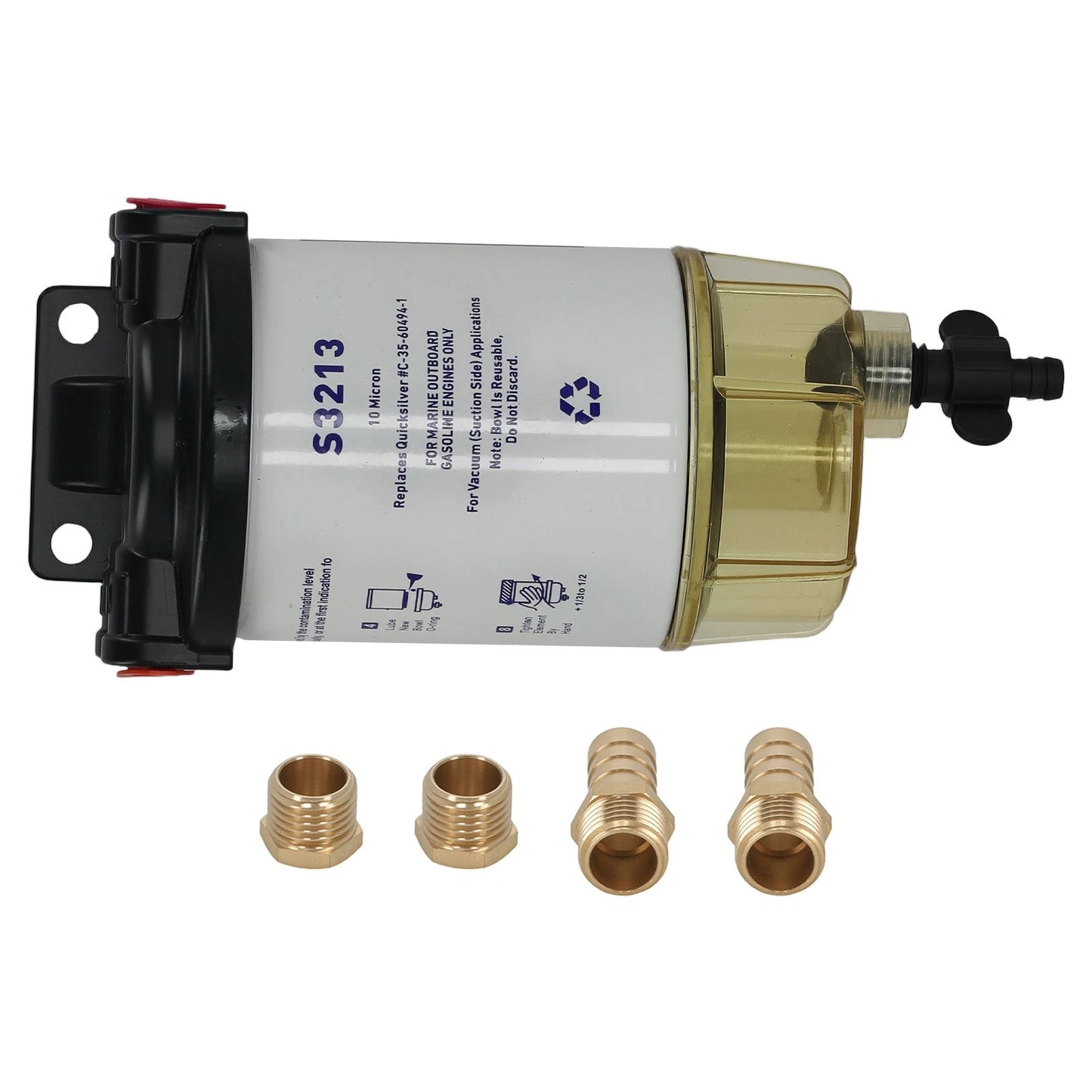 Fuel Water Separator for Mercury Yamaha Outboard (3/8" Barb) (2013–2024)
