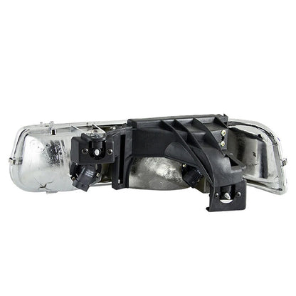 Crystal Headlight Set Black Clear Lens for 2000–2006 Chevrolet Suburban 1500