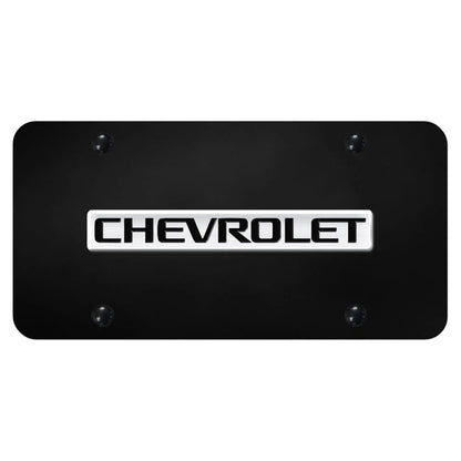 Chrome Name on Black License Plate - Officially Licensed for Chevrolet