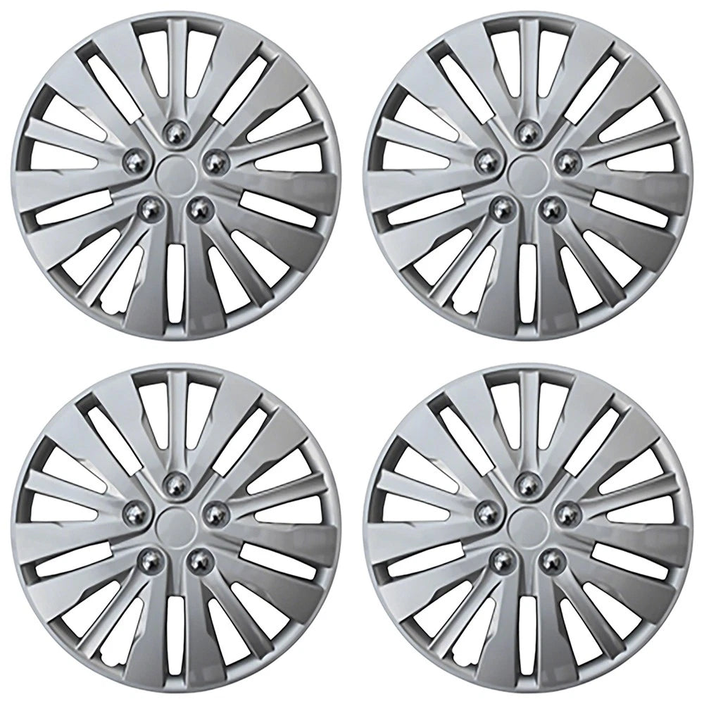 15" 15 Spoke Silver Wheel Cover Hubcaps - Upgrade Your Auto UARFH228