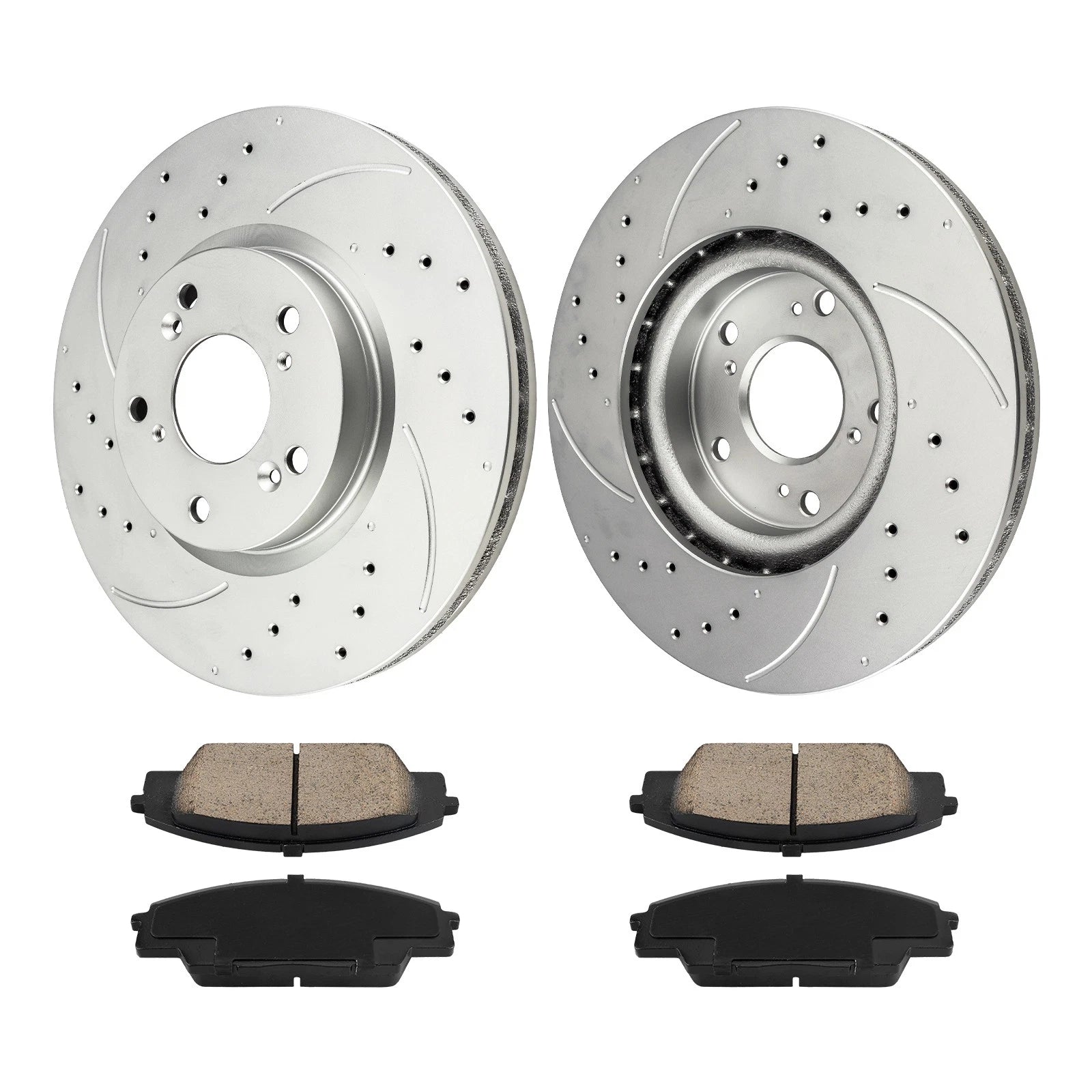 Front Drilled Slotted Brake Rotors and Ceramic Pads for Acura RSX (2002–2006)
