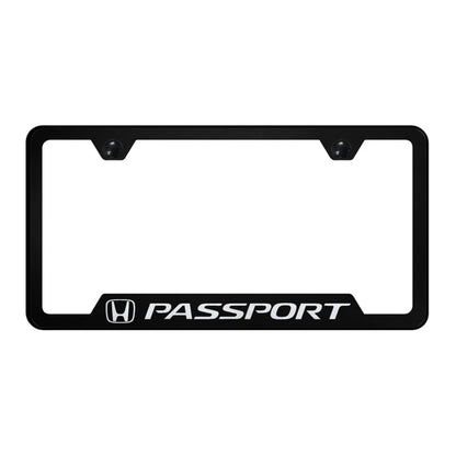 Black Laser Etched Cutout Bottom License Plate Frame for Honda Passport
