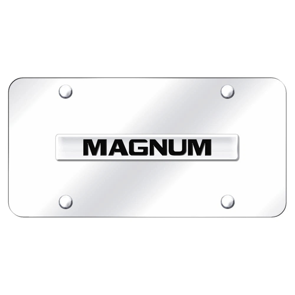 Chrome Name on Chrome License Plate - Officially Licensed for Dodge Magnum