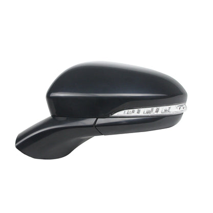 Replacement Black Painted Driver Power Door Mirror w/Heated Glass/Turn Signal