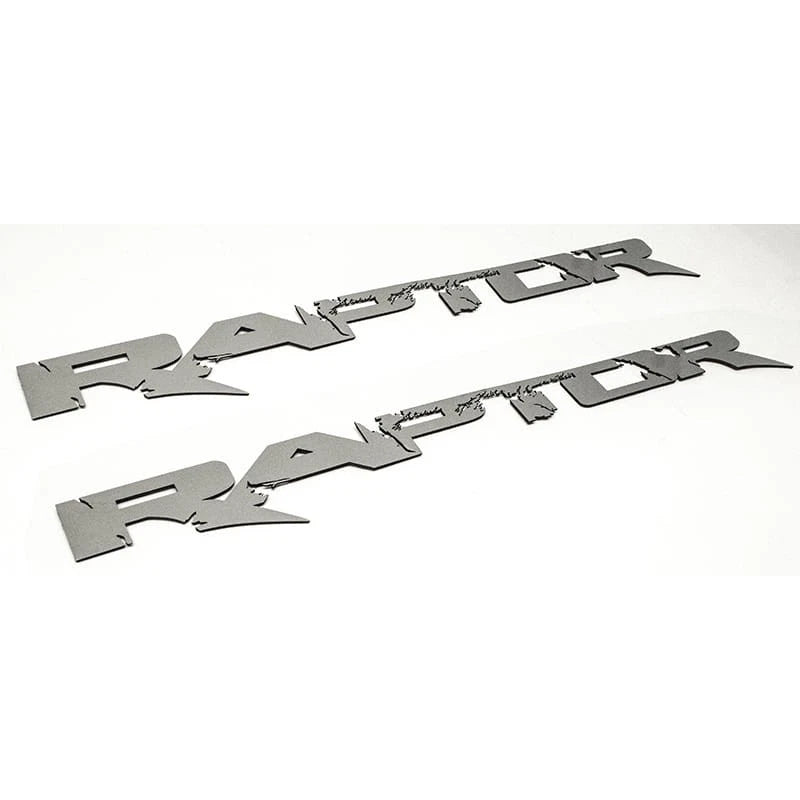 Brushed Stainless Interior 12' Badges w/'Raptor' for 2010-2014 Ford F-150 Raptor