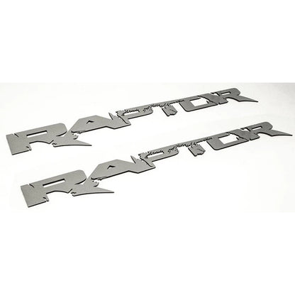 Brushed Stainless Interior 12' Badges w/'Raptor' for 2010-2014 Ford F-150 Raptor