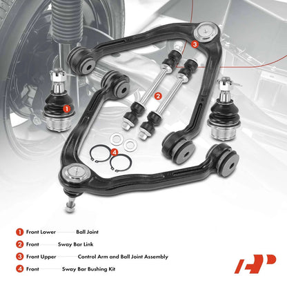 8x Front Control Arm Ball Joint Sway Bar for Chevy Express 1500 (2003–2014)