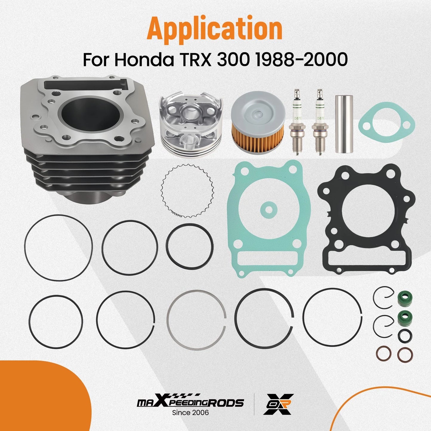 Cylinder Piston Top End Rebuild Set for Honda TRX300 Fourtrax (1988–2000)
