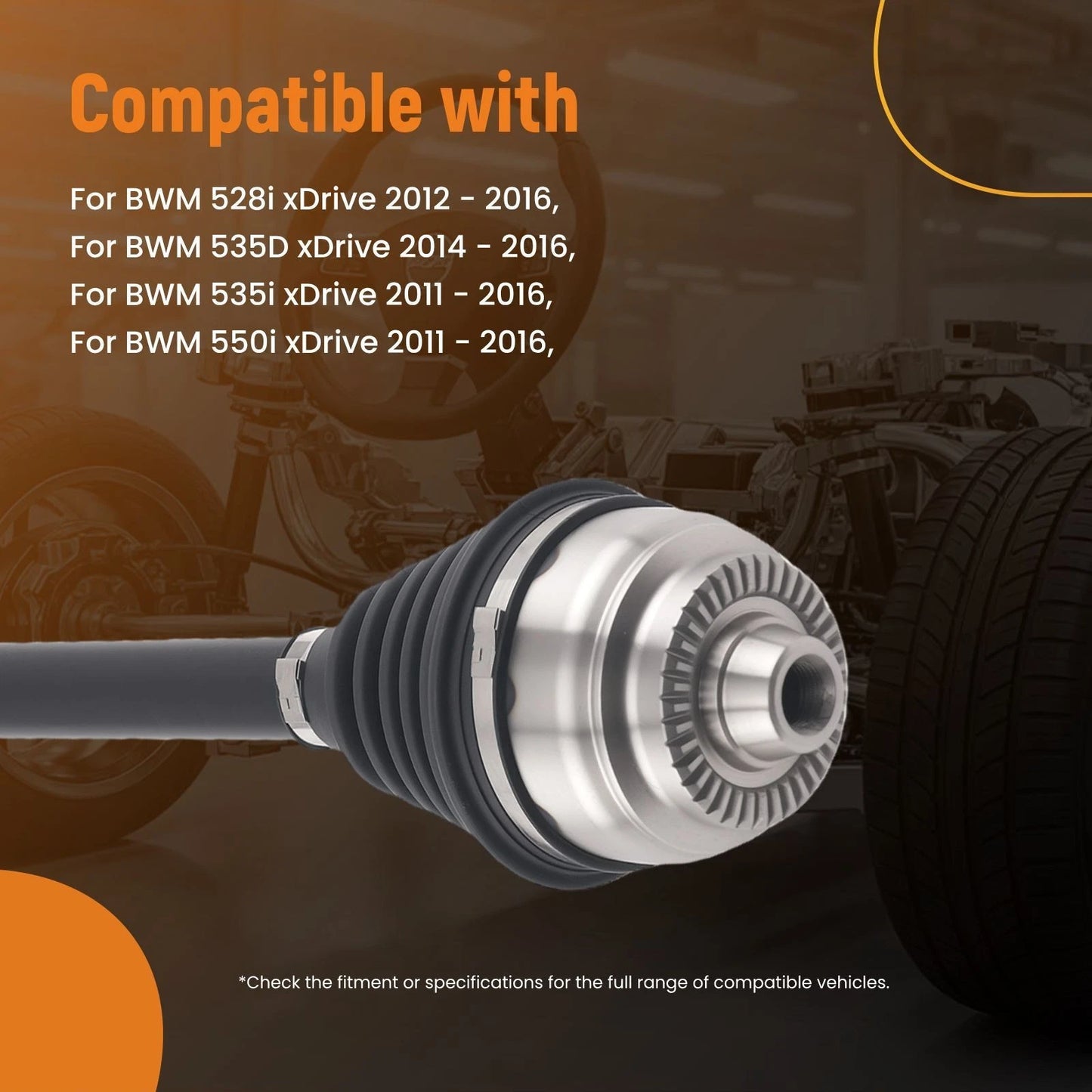 Front Left CV Axle Shaft Assembly for BMW F10 528i xDrive F12/F13 640i xDrive (2011–2018)