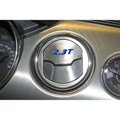 Brushed A/C Vent Trim w/Blue Carbon Fiber '2.3T' Inlay for 15 Ford Mustang 50th
