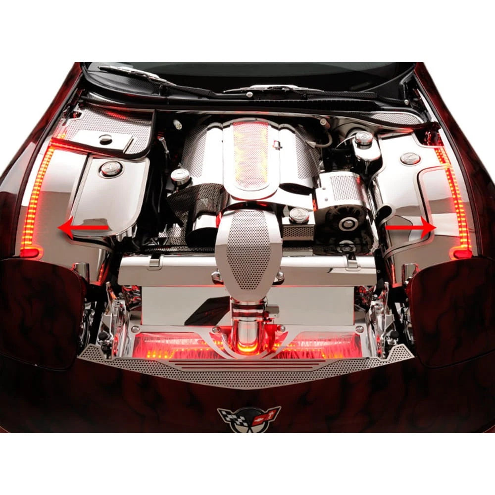 Inner Fender Cover Extensions Stainless Steel for Chevy Corvette (1997–2004)