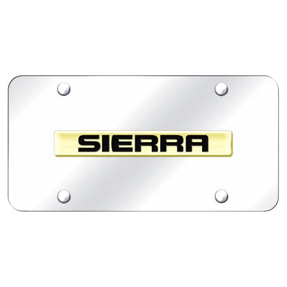 Gold Name on Chrome License Plate - Officially Licensed for GMC Sierra