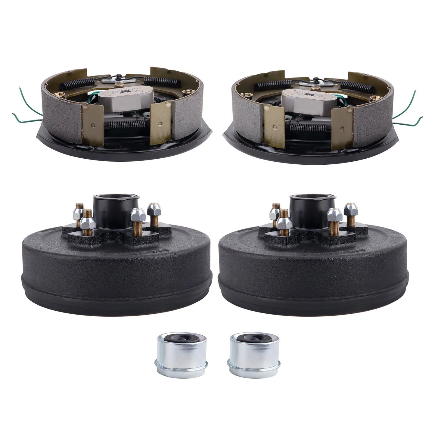 2 Pcs Trailer 5 on 4.5 Hub Drum Brake Kit for 3500 lbs (2012–2015)