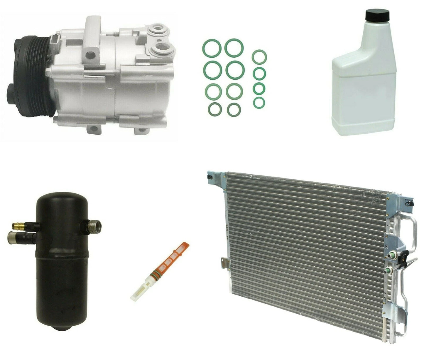 AC Compressor Kit Replacement with Condenser for Nissan Navara D40 (2005–2015)