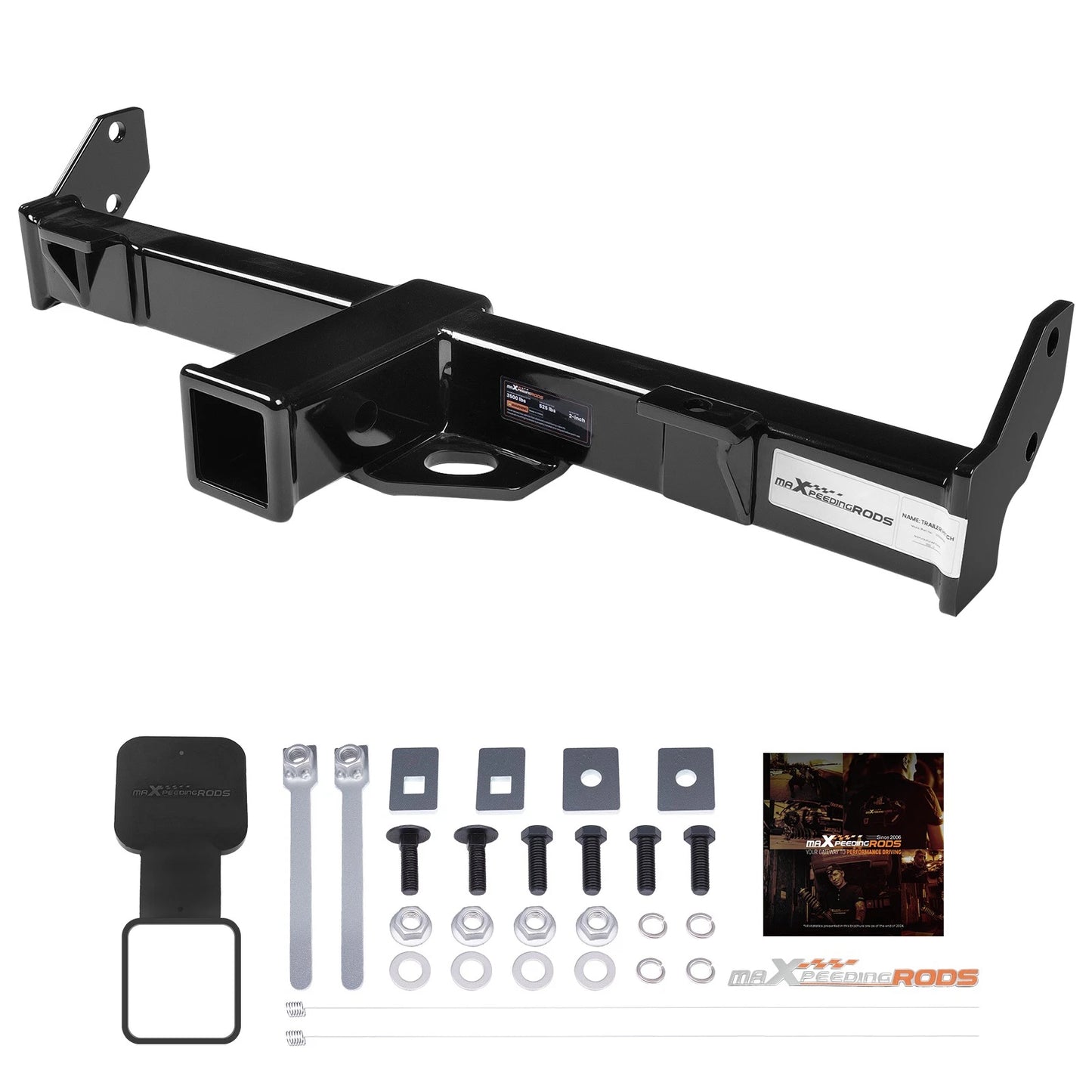 Front Mount Trailer Hitch 2-In Receiver and Bolts for Jeep Wrangler JK (2007–2018)