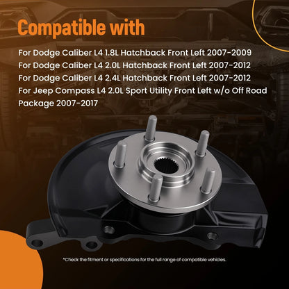 Front LH Steering Knuckle & Wheel Hub Bearing Assembly for Jeep Patriot Dodge (2011–2016)