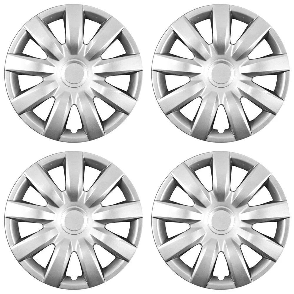 SET OF 4 15" Hub Caps Full Wheel Covers Rim Cap Lug Cover Hubs 9 Spoke Slots NEW