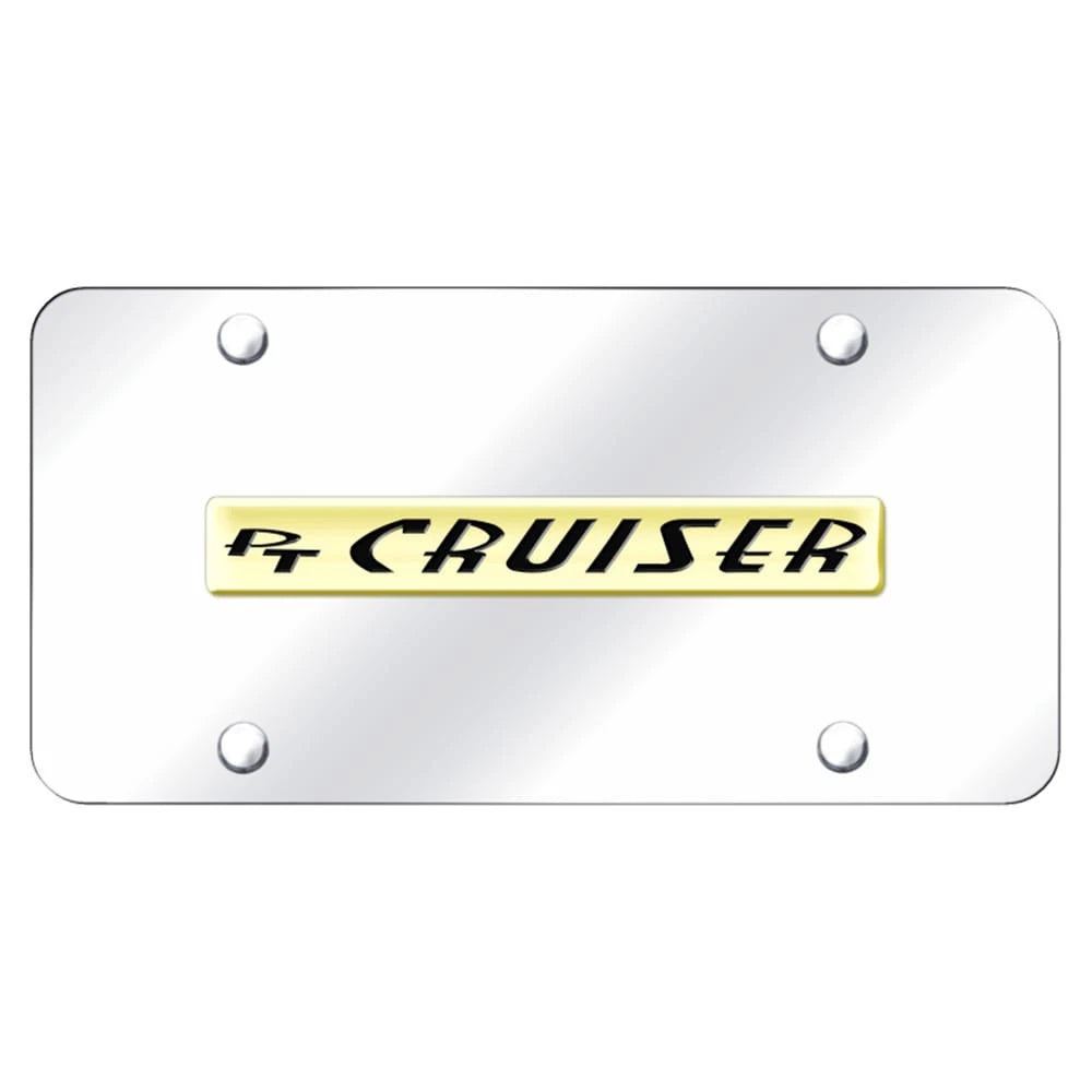 Gold Name on Chrome License Plate - Officially Licensed for Chrysler PT Cruiser
