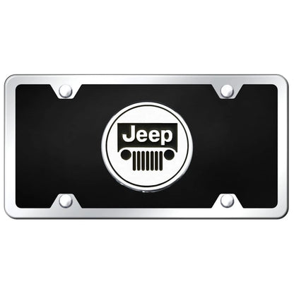 Chrome on Chrome/Black Acrylic License Plate Kit - Officially Licensed for Jeep