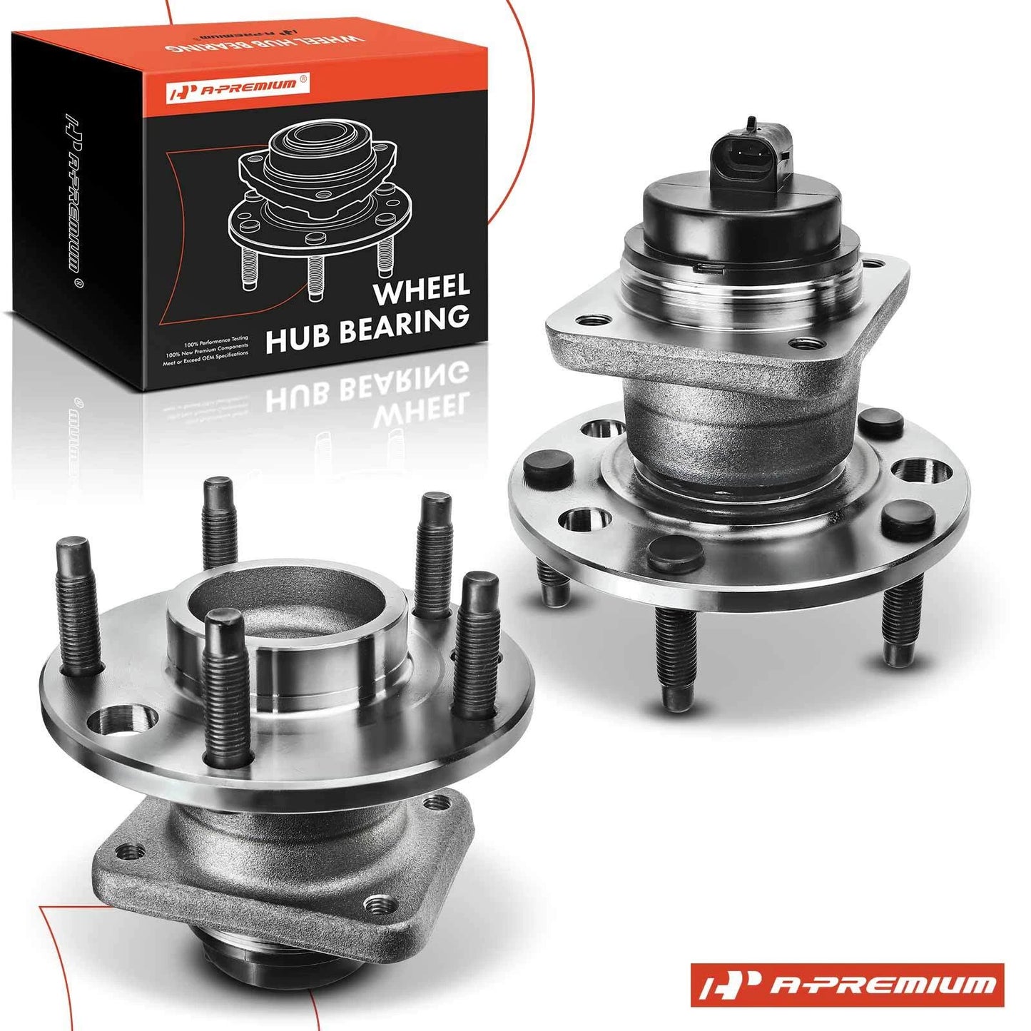 2X Wheel Hub & Bearing Assembly with ABS Sensor for Chevy
