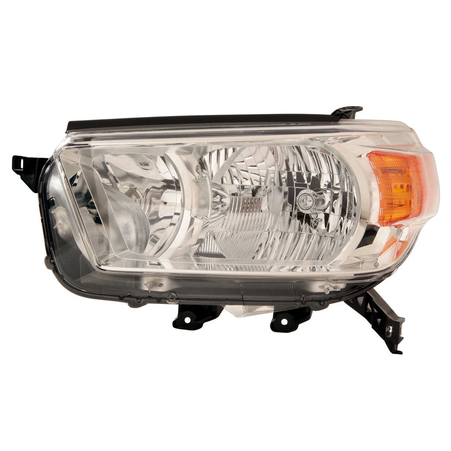 Replacement Driver Side Head Light Lens/Housing w/Chrome Bezel