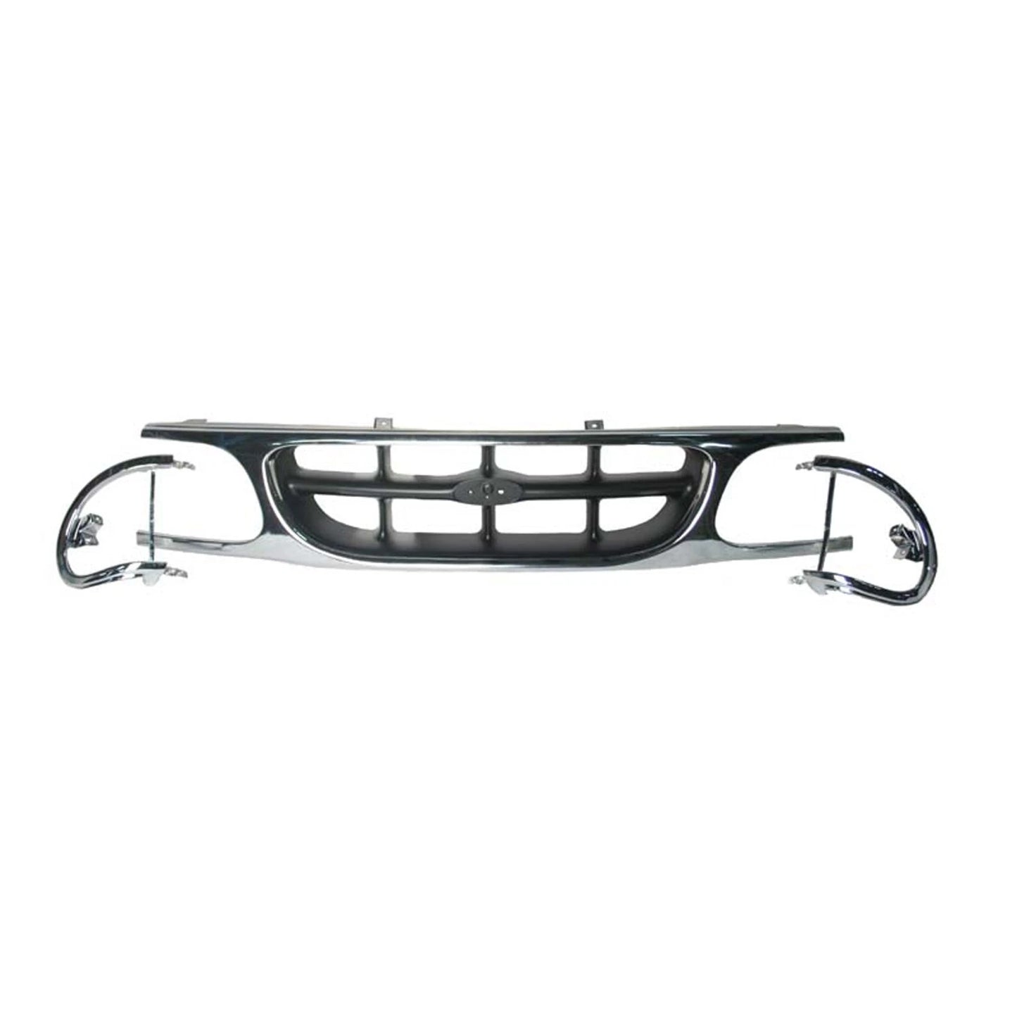 Replacement Gray Chrome/Ready to Paint Plastic Front Grille-See Compatible Chart