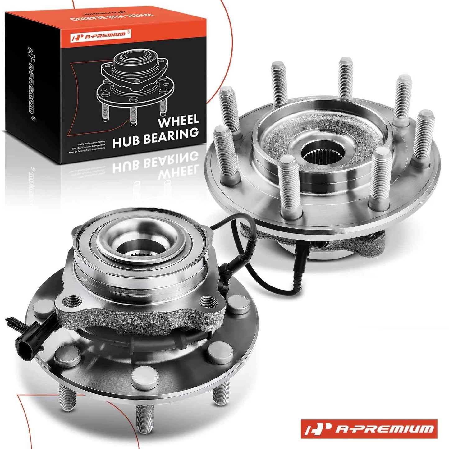 2X Wheel Hub & Bearing Assembly for Chevrolet Silverado 3500 HD (2007–2019)