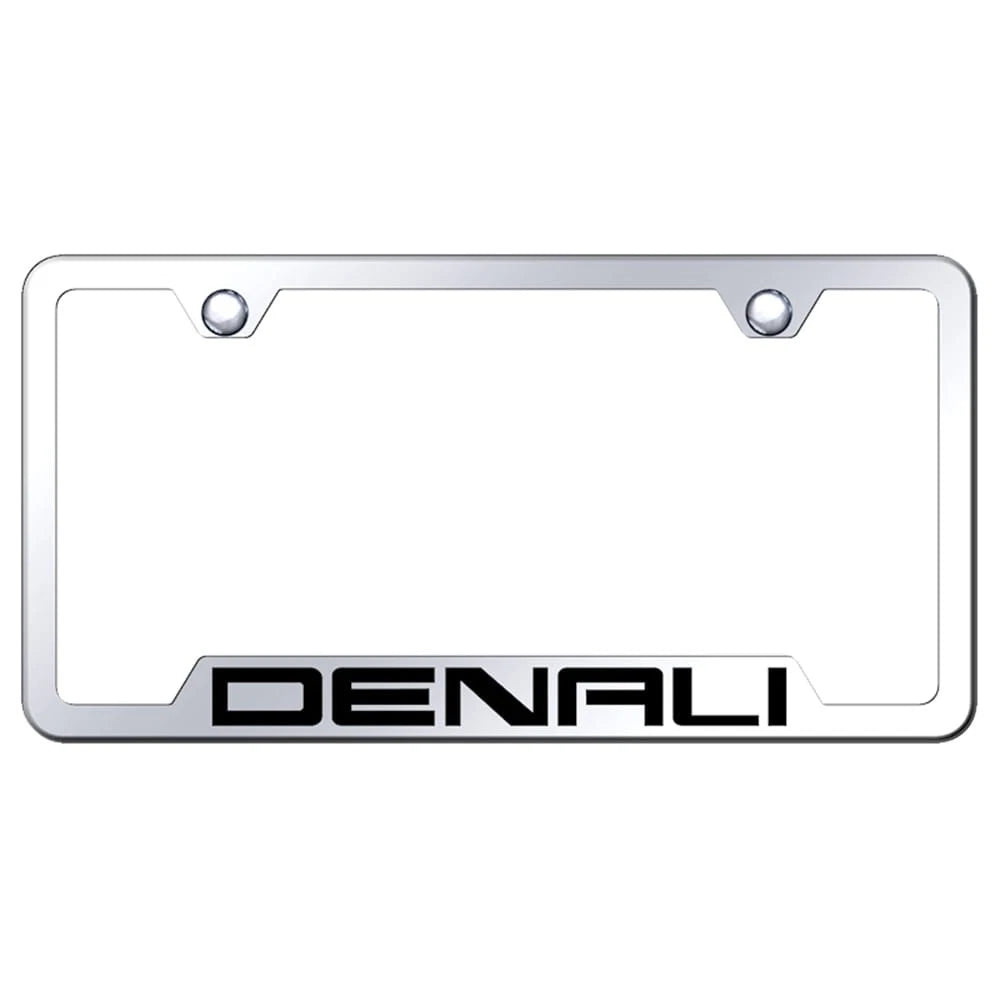 Mirrored Cut-Out License Plate Frame - Officially Licensed for GMC Denali