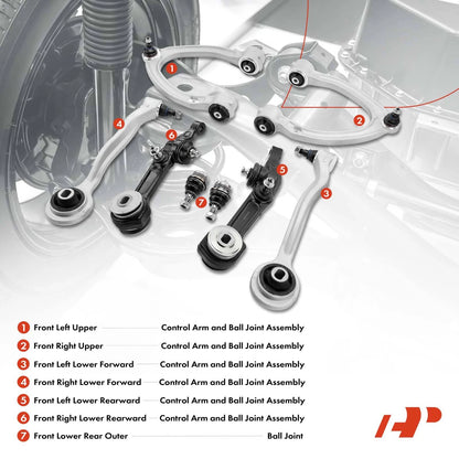 8x Front Control Arm Ball Joint Assembly for Mercedes-Benz S-Class (2000–2013)