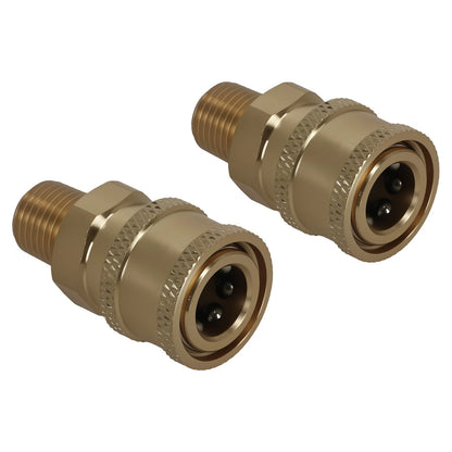 2Pcs 1/4" Quick Connect Male NPT High Pressure Washer Fitting Coupler (—–—)