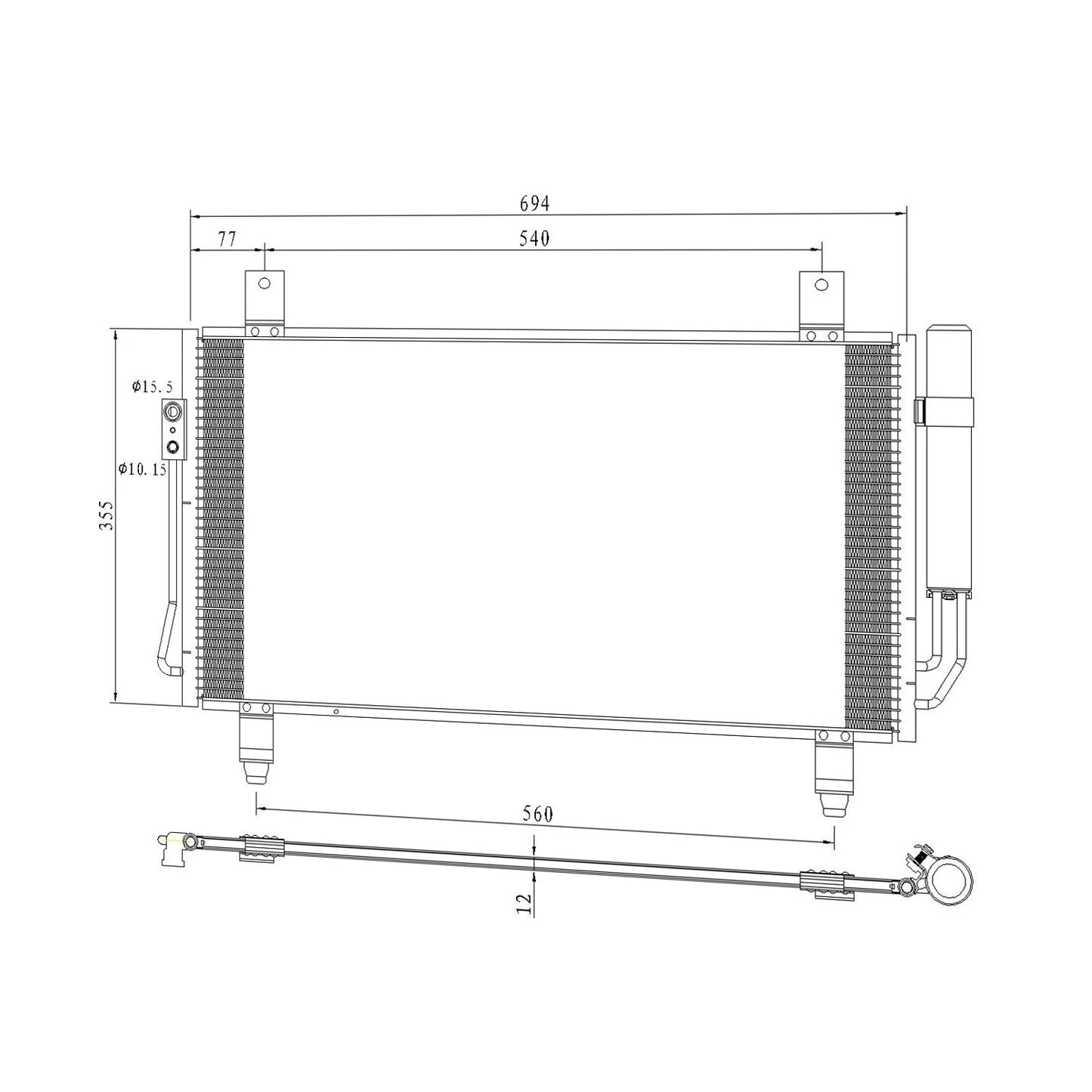 A/C Condenser Replacement Repair Part for Mitsubishi Outlander (2014–2016)