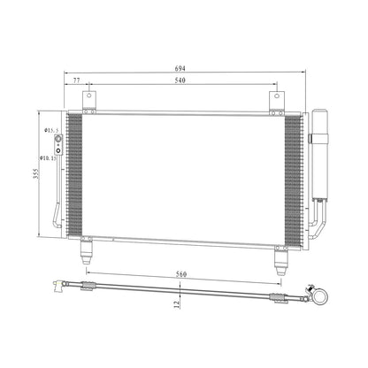 A/C Condenser Replacement Repair Part for Mitsubishi Outlander (2014–2016)