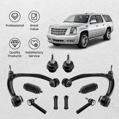 12 Pcs Front Control Arm Inner Outer Tie Rod Ends for GMC Yukon (2007–2014)