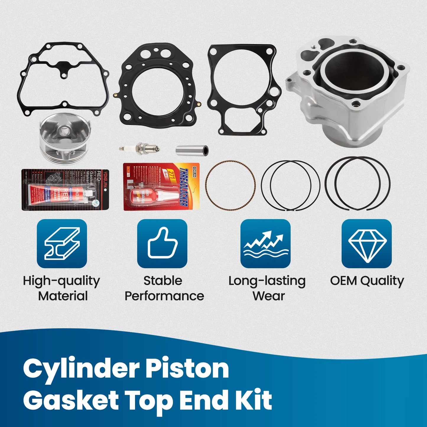 Cylinder Piston Kit Top End Set for Honda TRX 420 Rancher (2007–2018)