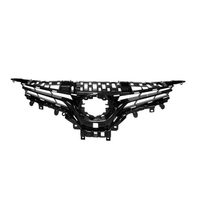 Front Upper Grille Replacement Black ABS Plastic with Emblem Hole for Toyota