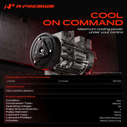 A/C Compressor with Clutch for Chevrolet Corvette (2020–2023)